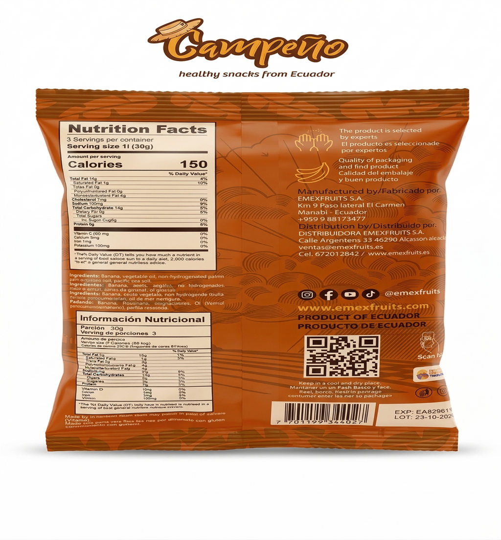 Platanitos Dulce Natural caja x 15 unds