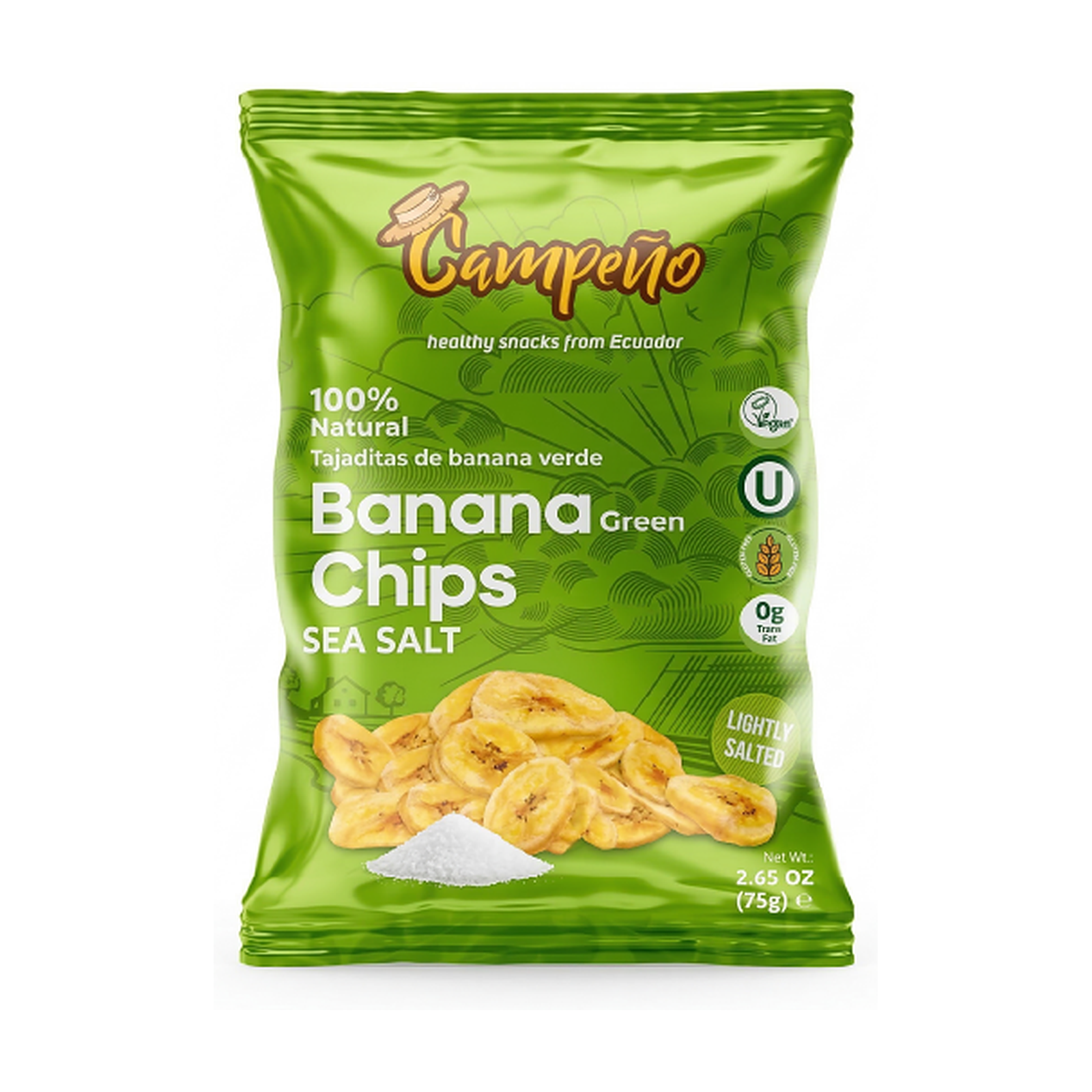 Tajaditas Banana Verde Sal Marina caja x 15unds