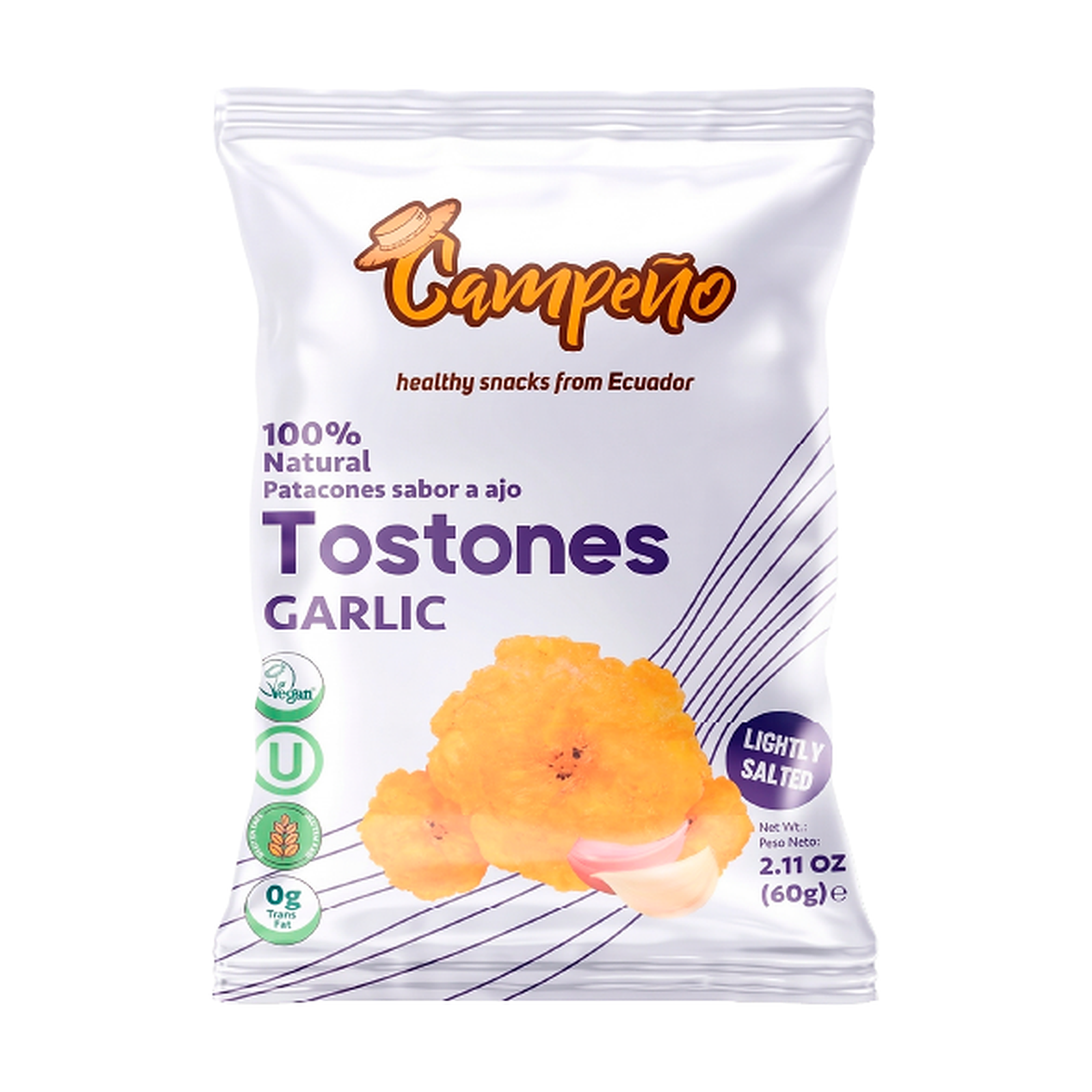 Platanitos Tostones Ajo caja x 15 unds