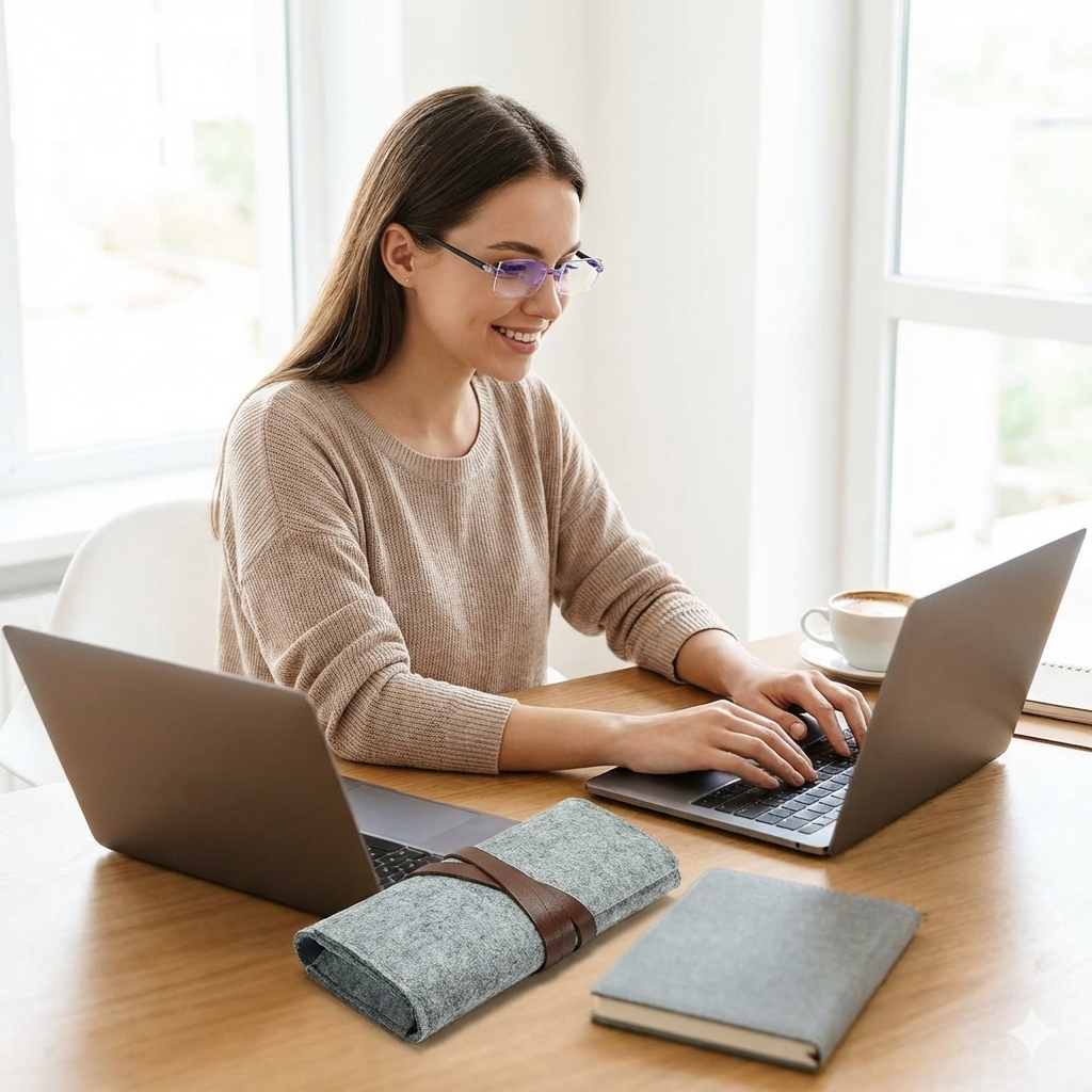 Pack de gafas antirayos azules multifocales +2.50 mas funda de cuero